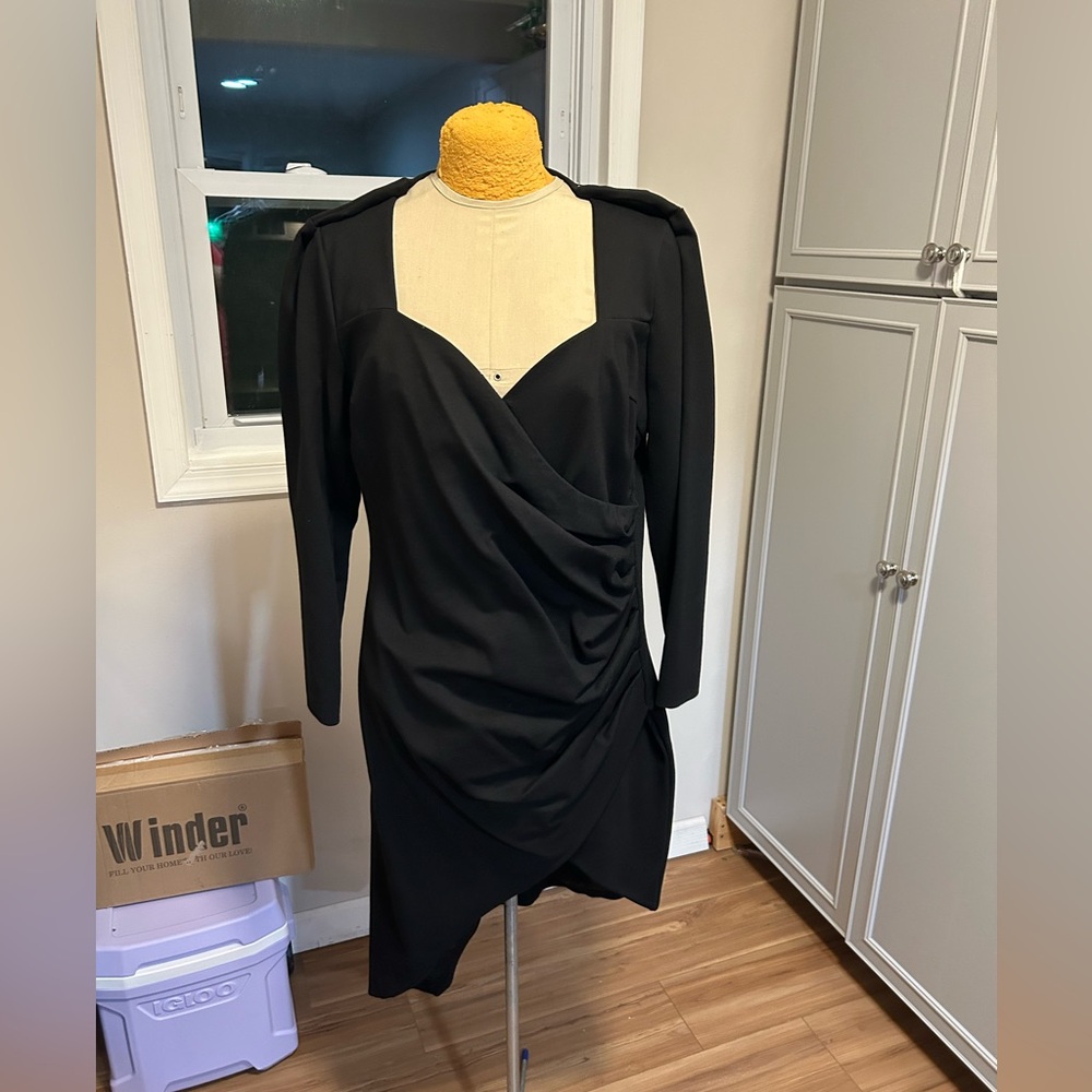 Lavish Alice LBD Ruched 3/4 Length Sleeve Dress Size 22